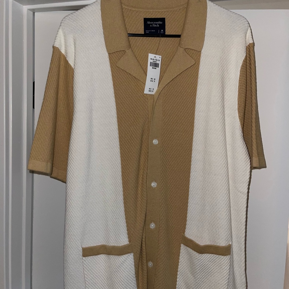 Mens sweater polo button up
